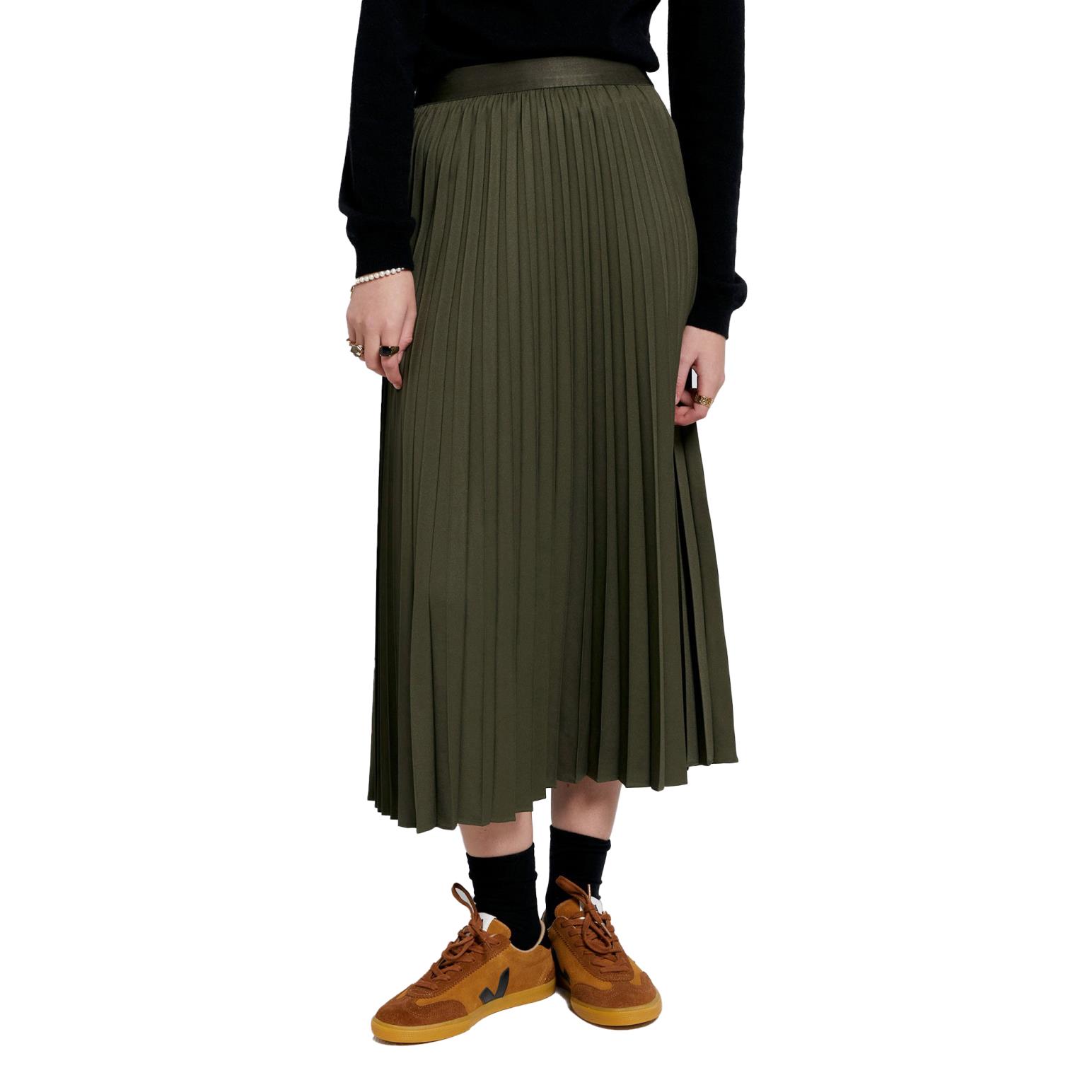Green pleated skirt nz deals